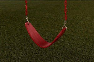 Plastic Belt Swing Seat with Chains Color: Red #4573