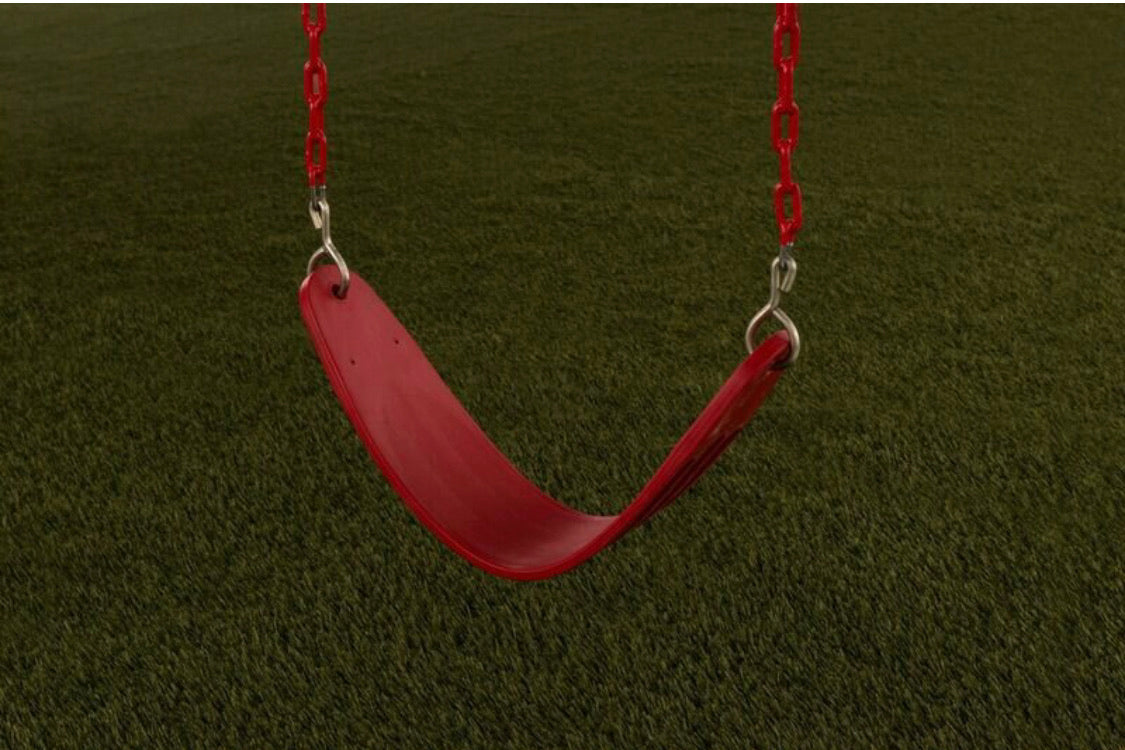 Plastic Belt Swing Seat with Chains Color: Red #4573