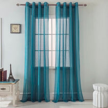 Load image into Gallery viewer, Vilonia Lace Solid color semi sheer grommet curtain 2 panels #286ha
