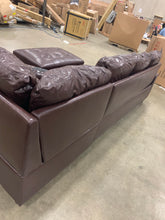 Load image into Gallery viewer, 3 PC Sectional Sofa Set, (Brown) Faux Leather Right -Facing Chaise and storage ottoman
