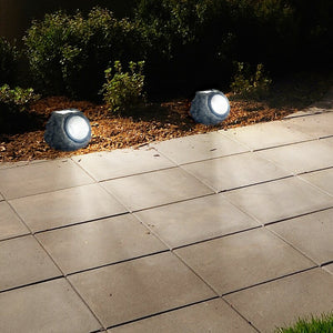 Solar Powered Rock LED Spot Light 4 Pack Gray(1724RR)