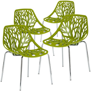 Radcliffe Stacking Patio Dining Chairs Set of 4 Green(1464)
