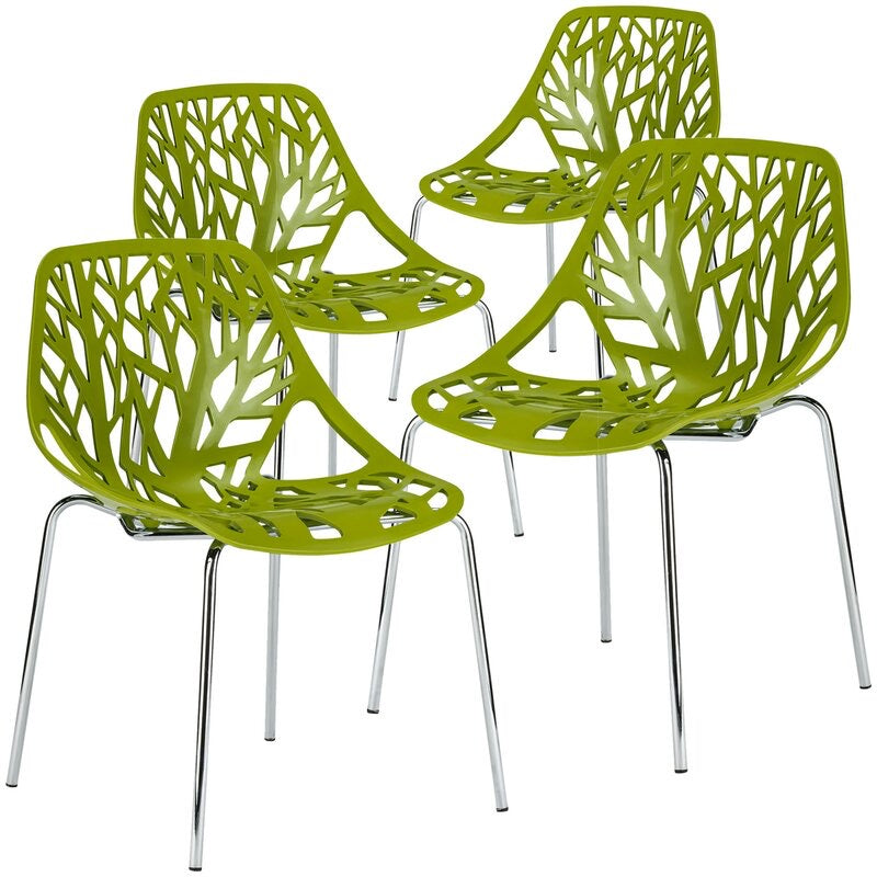 Radcliffe Stacking Patio Dining Chairs Set of 4 Green(1464)