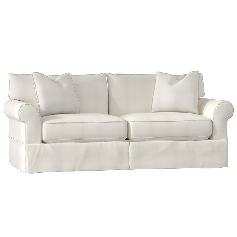 Veana 84” Rolled Arm Sofa Bed White
