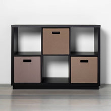 Load image into Gallery viewer, 6 Cube Storage Organizer with Faux Stone Surface Top Black AS IS (632)

