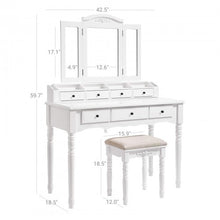 Load image into Gallery viewer, Folded Mirror Vanity Table White(1898RR)
