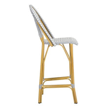 Load image into Gallery viewer, Ford Grey/White Wicker Outdoor Bar Stool 3142RR
