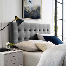 Load image into Gallery viewer, Lily Biscuit Tufted Velvet Headboard Full Gray(1340)
