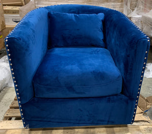 Schueler Swivel Barrel Chair Cobalt Blue