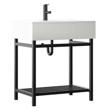 Load image into Gallery viewer, 30 in. W x 20 in. D Vanity in Black with Stone Vanity Top and White Basin 1752AH
