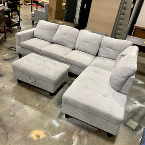 Mendoza 103.5" Right Hand Facing Sectional with Ottoman AS IS