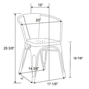 Carlisle Couture Metal Dining Chair Single Gold (1342)