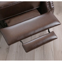 Load image into Gallery viewer, Faux Leather Manual Pushback Recliner Brown #290HW
