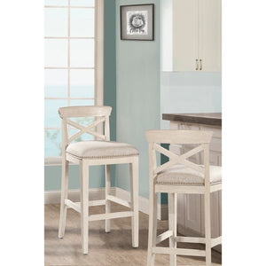 Hillsdale Furniture  Bayview Non-Swivel Bar Stool, White, 30" (set of 2) 2008CDR