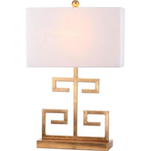 Load image into Gallery viewer, Greek 24 in. Gold Key Table Lamp with Off-White Shade (Set of 2) - #148CE
