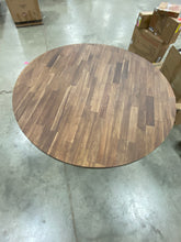Load image into Gallery viewer, Sandblasting Antique Walnut Camelford 48&#39;&#39; Solid Wood Pedestal Dining Table
