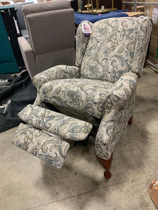 Contemporary Floral Paisley-Patterned 30" High Leg Recliner