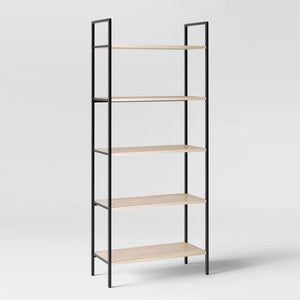 Loring 72” 5 Shelf Ladder Bookcase Vintage Oak(416)