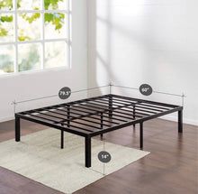 Load image into Gallery viewer, 14” Luis Quick Lock Metal Platform Bed-Queen-Black #3093
