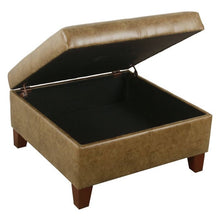 Load image into Gallery viewer, Luxury Large Faux Leather Storage Ottoman Brown(1347)
