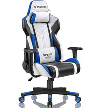 Load image into Gallery viewer, Homall PC &amp; Racing Game Chair Blue/White(1108)
