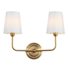 Load image into Gallery viewer, Jaxson 17.5-in W 2-Light Brass Gold Wall Sconce 3092RR
