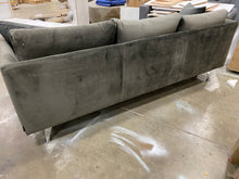 Load image into Gallery viewer, Norah 84&quot; Wide Velvet Recessed Arms Sofa Dark Gray
