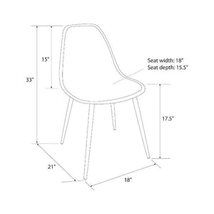 Copley Plastic Dining Chair 2pk White(1353)