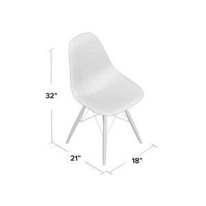 Wrenshall Social Mid-Century Side Chair Single White(1989RR)