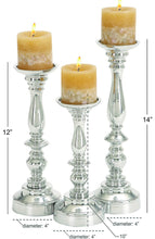 Load image into Gallery viewer, Aluminium Candle Holder, 14 by 12 by 10-Inch, Set of 3 #69HW
