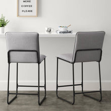 Load image into Gallery viewer, Upholstered Counter Stool with Metal Frame Set of 3 Gray(1400)
