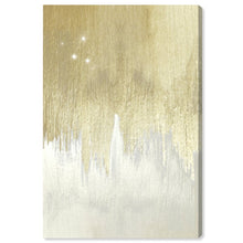 Load image into Gallery viewer, &#39;Golden White Starry Night&#39; - Wrapped Canvas Painting Print - #43CE
