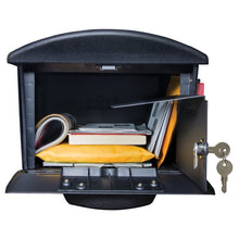 Load image into Gallery viewer, Black Locking 13 in x 22 in Steel Post Mounted Mailbox Black(1579)
