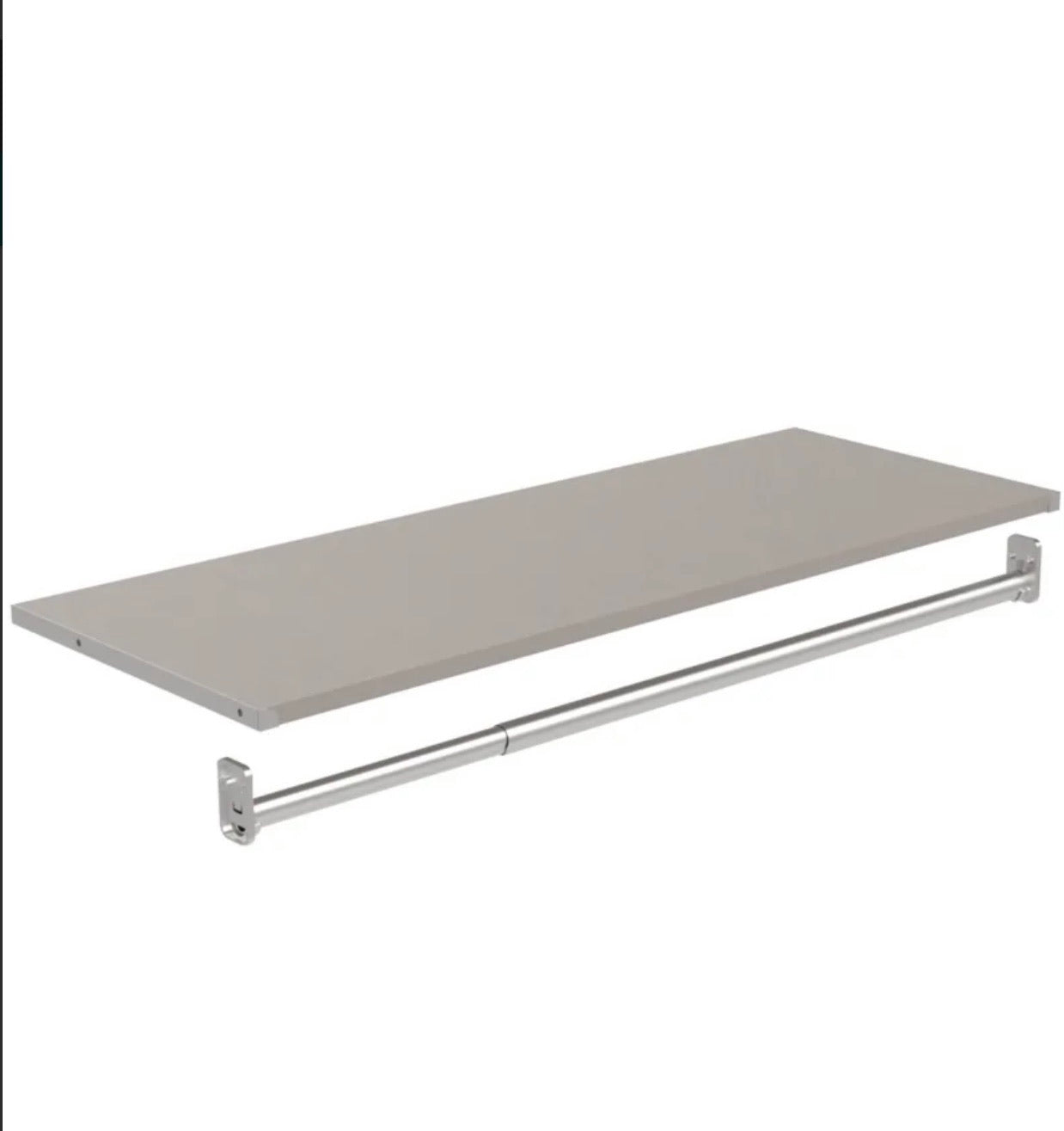 ClosetMaid Modular Closet System Shelf and Clothes Hanging Rod Kit Taupe Set of 2 #1563HW