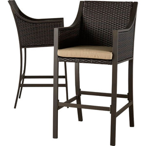 Liggins 30" Patio Bar Stool with Cushions Set of 2(863)