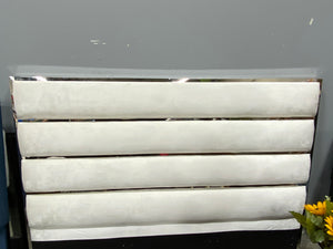 Baylor King Uphostered Platform **HEADBOARD ONLY** White Velvet Upholstery Fabric AS IS