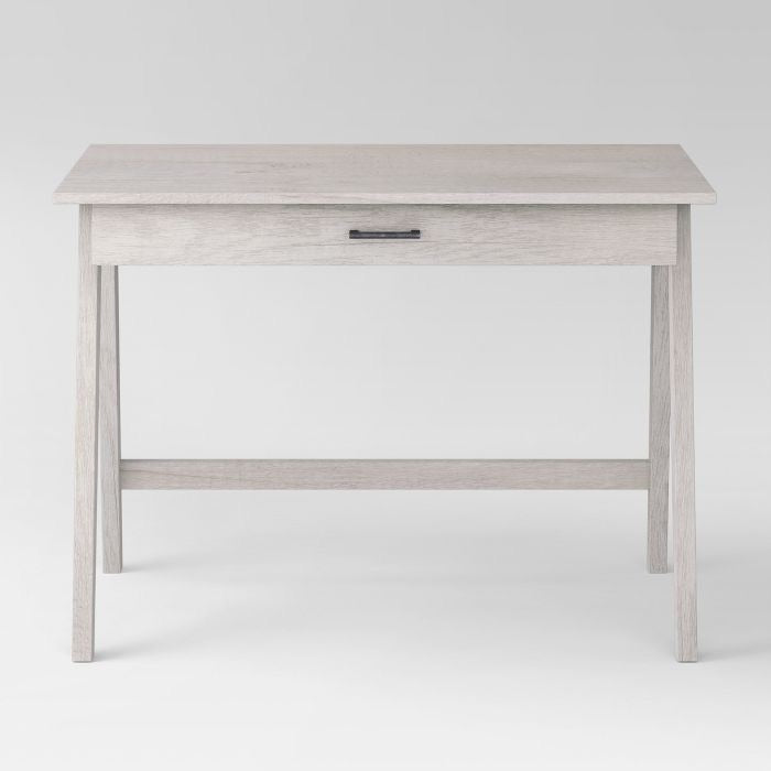 Paulo Wood Writing Desk with Drawer Weathered White(1180)