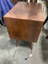 Load image into Gallery viewer, Mid-Century Solid Wood 1 Drawer Nightstand-Walnut
