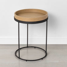 Load image into Gallery viewer, Hearth and Hand Wood &amp; Steel Accent Table Natural/Black(1408)
