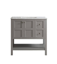 Load image into Gallery viewer, Florence 36 in. W x 22 in. D x 35 in. H Vanity in Grey with Marble Vanity Top in White with Basin #629HW
