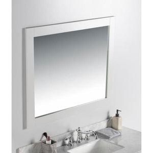 40 in. x 31.5 in. Single Framed Wall Mirror in White #4020
