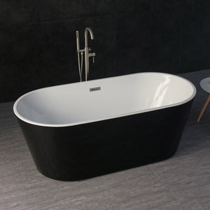 Woodbridge  67" x 32" Freestanding Soaking Bathtub Black/White AS IS(795)