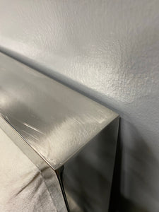 Baylor King Uphostered Platform **HEADBOARD ONLY** White Velvet Upholstery Fabric AS IS