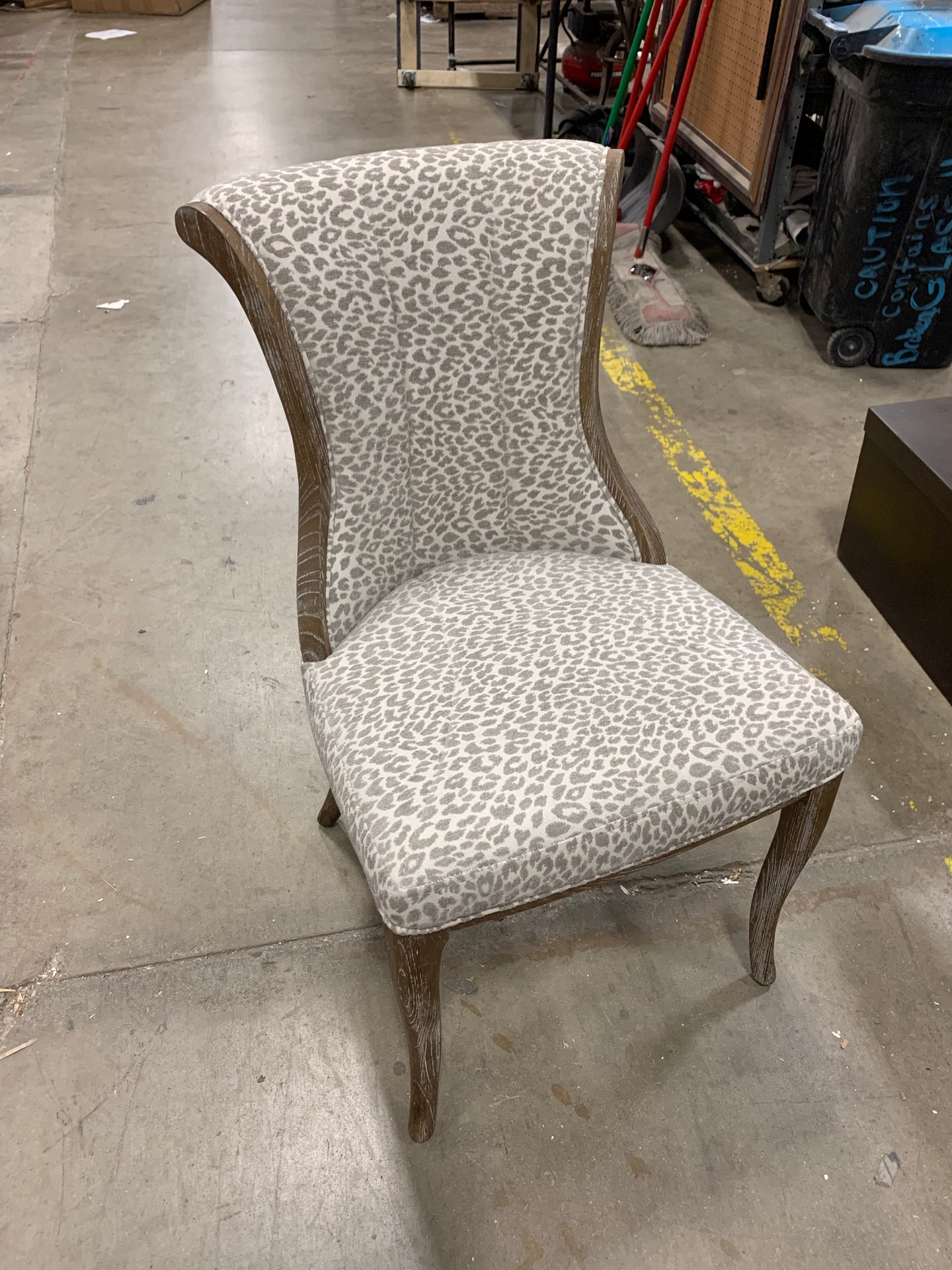 Wingback animal print dining chair