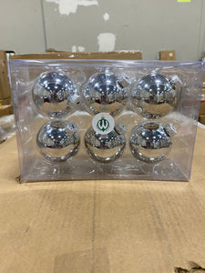 2.75" Christmas Ball Ornament Set Shiny Silver 3275RR