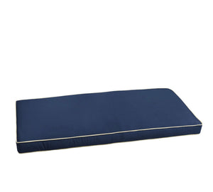 Indoor/Outdoor Sunbrella Bench Cushion ONLY Navy Blue Size: 3”H x 46”W x 19”D #22HW
