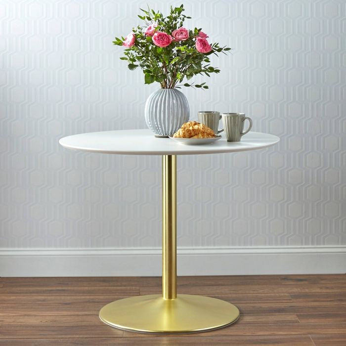Pisa Dining Table Gold/White(604)