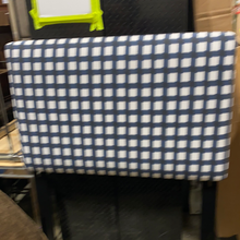 Load image into Gallery viewer, Harper Box Seam Panel Headboard Twin Navy/White Plaid

