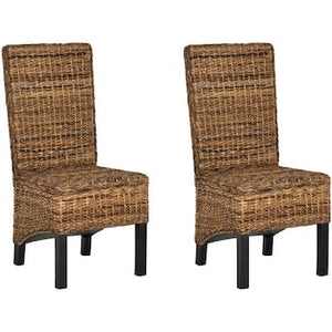 Safavieh Set of 2 Pembrooke Wood Frame Seagrass Chairs(1903RR)