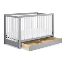 Load image into Gallery viewer, Gray/White Colby 4-in-1 Convertible Crib with Storage 220CDR
